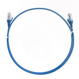 8ware-CAT6THINBL-1M-8ware CAT6 Ultra Thin Slim Cable 1m / 100cm - Blue Color Premium RJ45 Ethernet Network LAN UTP Patch Cord 26AWG for Data