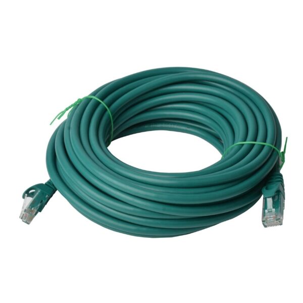 8ware-PL6A-20GRN-8Ware CAT6A Cable 20m - Green Color RJ45 Ethernet Network LAN UTP Patch Cord Snagless