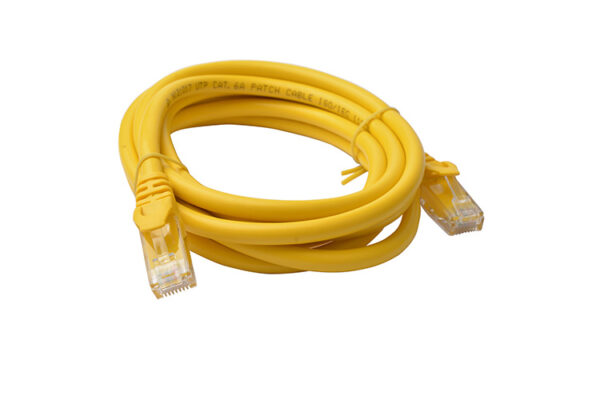 8ware-PL6A-2YEL-8Ware CAT6A Cable 2m - Yellow Color RJ45 Ethernet Network LAN UTP Patch Cord Snagless