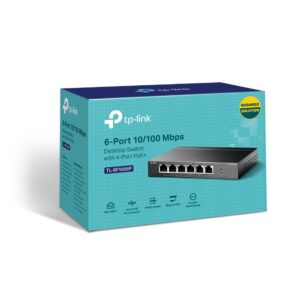 TP-LINK-TL-SF1006P-TP-Link TL-SF1006P 6-Port 10/100Mbps Desktop Switch with 4-Port PoE+