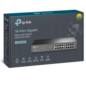 TP-LINK-TL-SG1016PE-TP-Link TL-SG1016PE 16-Port Gigabit Easy Smart Switch 8-Port PoE+ Rack Mountable/Desktop