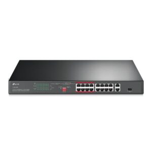 TP-LINK-TL-SL1218P-TP-Link TL-SL1218P 16-Port 10/100 Mbps + 2-Port Gigabit Rackmount Switch with 16-Port PoE+