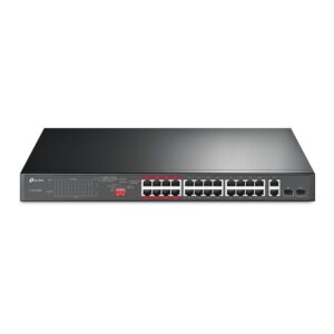 TP-LINK-TL-SL1226P-TP-Link TL-SL1226P 24-Port 10/100Mbps + 2-Port Gigabit Unmanaged PoE+ Switch