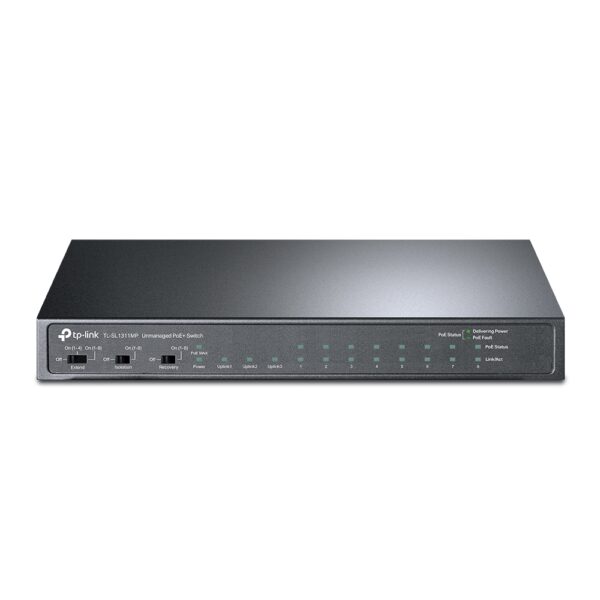 TP-LINK-TL-SL1311MP-TP-Link TL-SL1311MP 8-Port 10/100Mbps + 3-Port Gigabit Desktop Switch with 8-Port PoE+