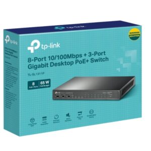 TP-LINK-TL-SL1311P-TP-Link TL-SL1311P 8-Port 10/100Mbps + 3-Port Gigabit Desktop Switch with 8-Port PoE+