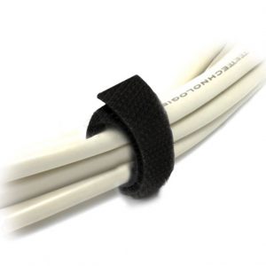 8ware-8WD-VELCT-25M-8Ware 25m x 12mm Velcro Wide Cable Tie Hook  Loop Continuous One Sided Self Adhesive Fastener Sticky Tape Roll Black