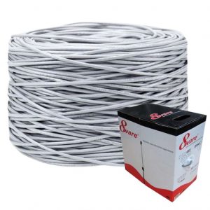 8ware-CAT6-305-8ware CAT6 UTP Cable 305m Roll - Grey White Full 0.55mm Copper UTP stranded Ethernet LAN Network 24AWG 0.55cu 2x4p pvc Jacket