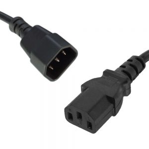 8ware-RC-3080-010-8Ware Power Cable Extension Cord 1m IEC C14 to C13 Male to Female for Monitor to PC or PC/UPS to Device