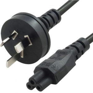 8ware-RC-3084AU-010-8ware AU Power Lead Cord Cable 1m 3-Pin AU to ICE 320-C5 Cloverleaf Plug Mickey Type Black Male to Female 240V 7.5A 3 core Notebook/Laptop AC Adapter