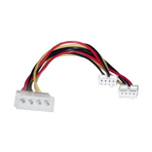 8ware-RC-5039-8Ware Molex Power Splitter Cable 20cm 2x3.5' to 1x5.25' Female to Male