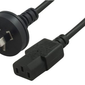 Astrotek-AT-IEC-2M-Astrotek AU Power Cable 2m - Male Wall 240v PC to Power Socket 3pin to IEC 320-C13 for Notebook/AC Adapter Black AU Certified