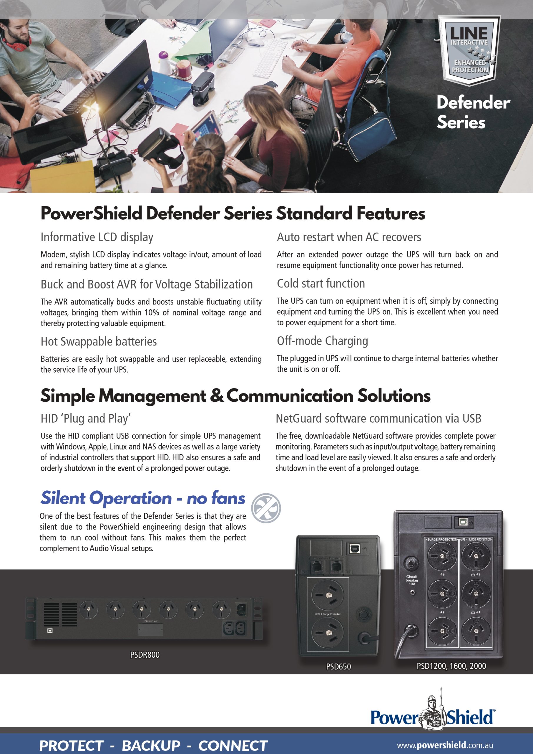 PowerShield | PowerShield Defender 650VA UPS, AVR, LCD display, 2 AU outlets, user-replaceable batteries, 2-year warranty | PSD650 - Image 2