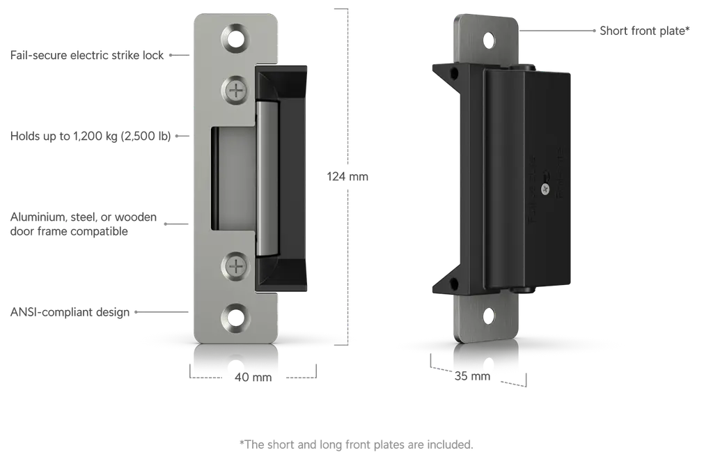 Ubiquiti | Ubiquiti UniFi Access Lock Electric, Integrated Fail-secure Electric Lock, Connects to UniFi Access Hub, Holds Up to 1200 kg | UA-Lock-Electric - Image 1