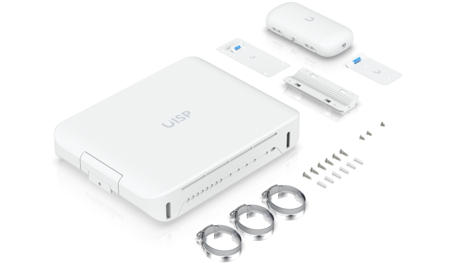 Ubiquiti | Ubiquiti UISP Box Plus, IPX6-rated Water Resistance, Enclosure for UISP Switch Plus, Pole /Wall-mount, Includes Fiber Strain Relief Kit, | UISP-Box-Plus - Image 1
