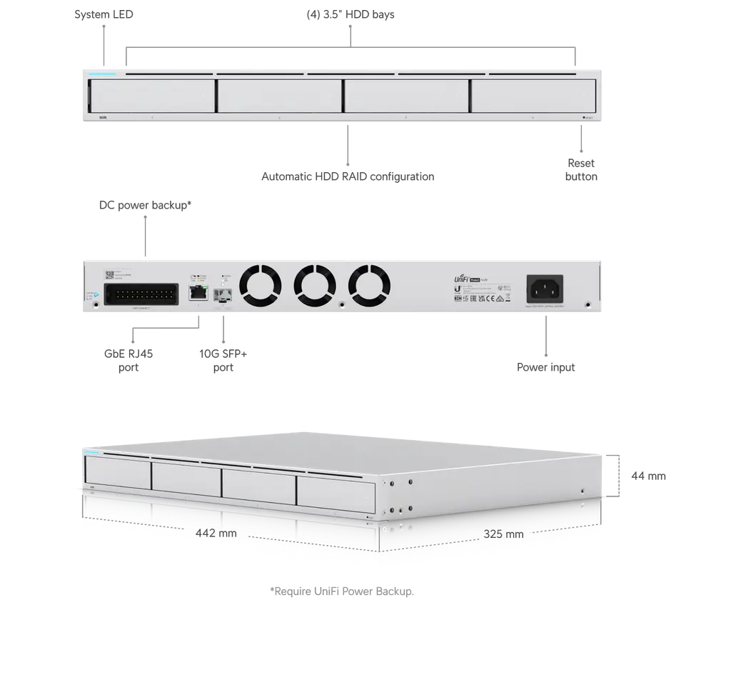 Ubiquiti | Ubiquiti UniFi Protect Network Video Recorder, 4x 3.5