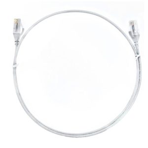 8ware-CAT6THINWH-025M-8ware CAT6 Ultra Thin Slim Cable 0.25m / 25cm - White Color Premium RJ45 Ethernet Network LAN UTP Patch Cord 26AWG for Data