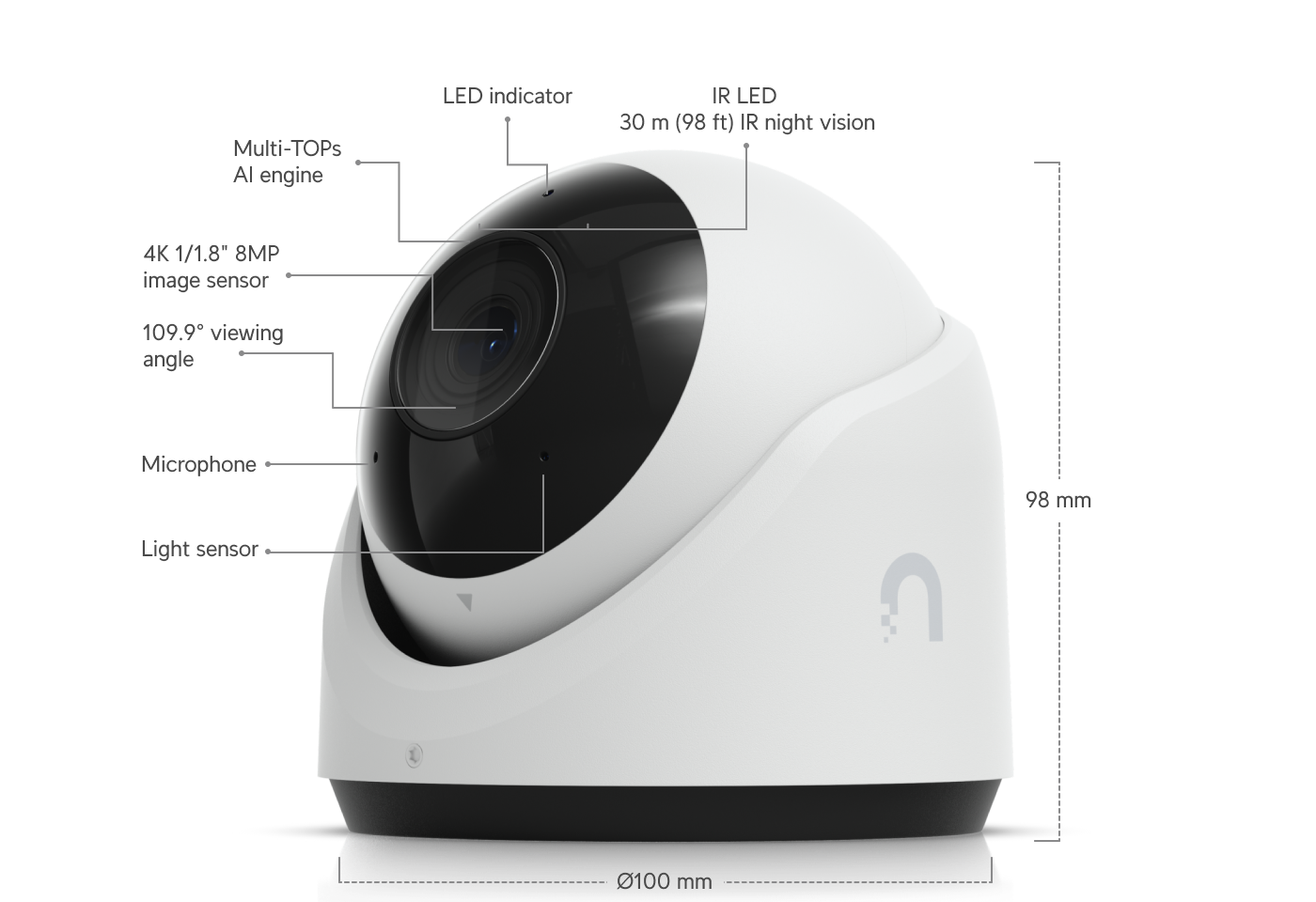 Ubiquiti | Ubiquiti G6 Turret Black ,All-weather,Tamper-resistant 4K PoE Camera,A 1/1.8
