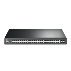 TP-LINK-SG3452XP-TP-Link SG3452XP JetStream 48-Port Gigabit and 4-Port 10GE SFP+ L2+ Managed Switch with 48-Port PoE+  Omada