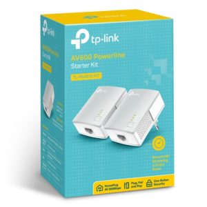 TP-LINK-TL-PA4010 KIT-TP-Link TL-PA4010 KIT AV600 Powerline Ethernet Adapter Starter Kit 600Mbps HomePlug AV 1xLAN Port 300m Range Plug  Play Mini Size