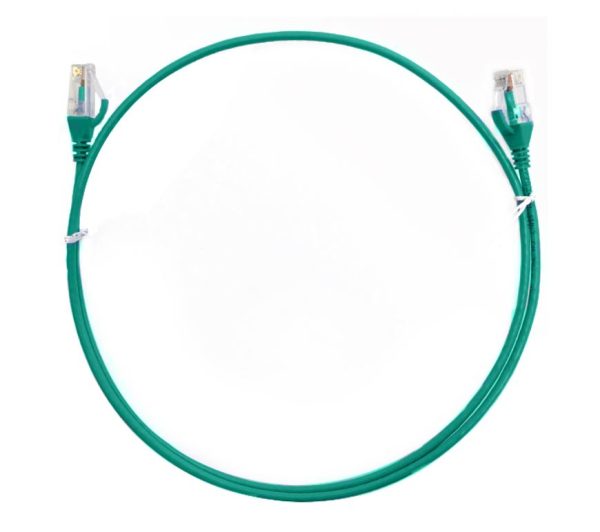 8ware-CAT6THINGR-1M-8ware CAT6 Ultra Thin Slim Cable 1m / 100cm - Green Color Premium RJ45 Ethernet Network LAN UTP Patch Cord 26AWG for Data
