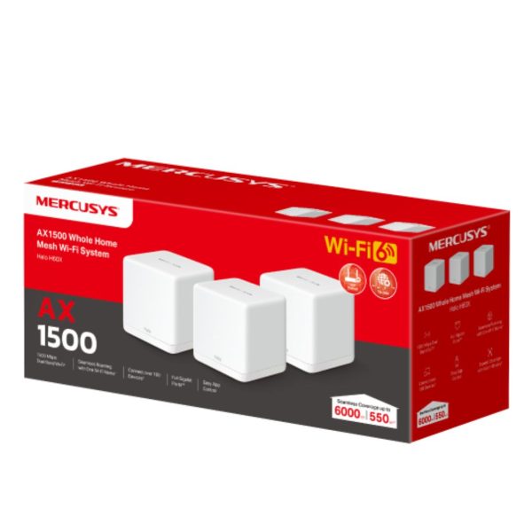 TP-LINK-Halo H60X(3-pack)-Mercusys Halo H60X(3-pack) AX1500 Whole Home Mesh Wi-Fi 6 System