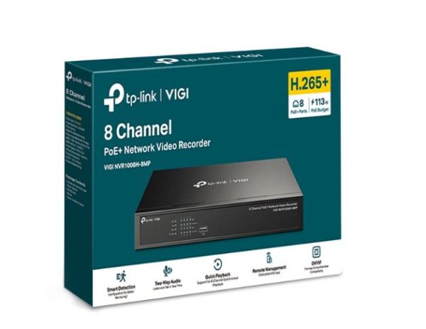TP-LINK-VIGI NVR1008H-8MP-TP-Link VIGI NVR1008H-8MP 8 Channel PoE+ Network Video Recorder