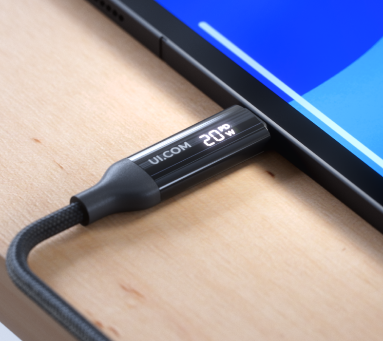 Ubiquiti | Ubiquiti USB-C Cable with Charge Display,Length 1M, Black, Braided Power  Data Cable With A Double-sided Charge Display,100W Max Power Output | UACC-Cable-USB-100W-1M-BK - Image 3