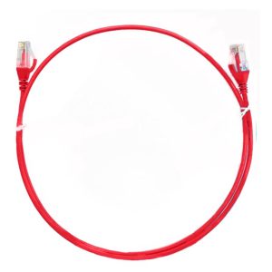 8ware-CAT6THINRD-5M-8ware CAT6 Ultra Thin Slim Cable 5m / 500cm - Red Color Premium RJ45 Ethernet Network LAN UTP Patch Cord 26AWG for Data