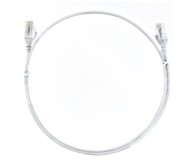 8ware-CAT6THINWH-10M-8ware CAT6 Ultra Thin Slim Cable 10m - White Color Premium RJ45 Ethernet Network LAN UTP Patch Cord 26AWG for Data Only