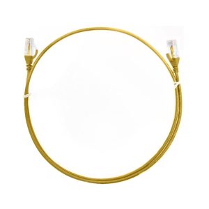 8ware-CAT6THINYE-3M-8ware CAT6 Ultra Thin Slim Cable 3m / 300cm - Yellow Color Premium RJ45 Ethernet Network LAN UTP Patch Cord 26AWG for Data