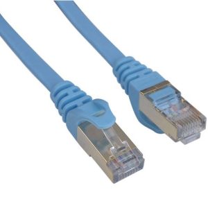 8ware-CAT7-F-0.5BLU-8Ware CAT7 Cable 0.5m (50cm) - Blue Color RJ45 Ethernet Network LAN UTP Patch Cord Snagless Flat cable