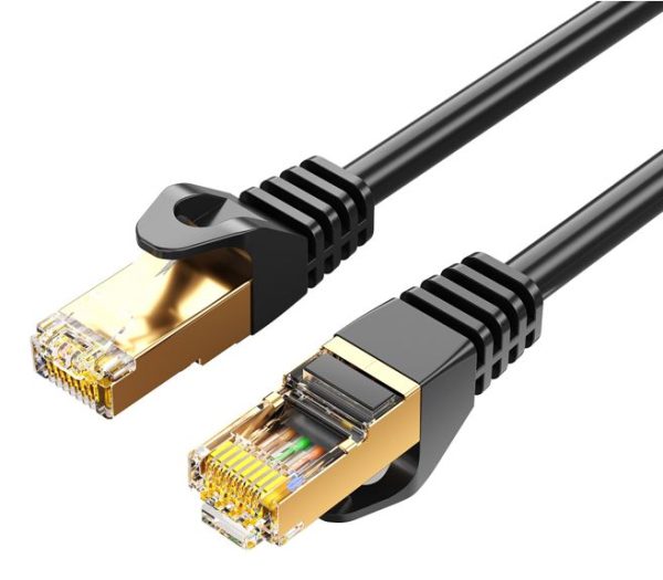 8ware-CAT7-R-2BLK-8Ware CAT7 Cable 2m - Black Color RJ45 Ethernet Network LAN UTP Patch Cord Snagless
