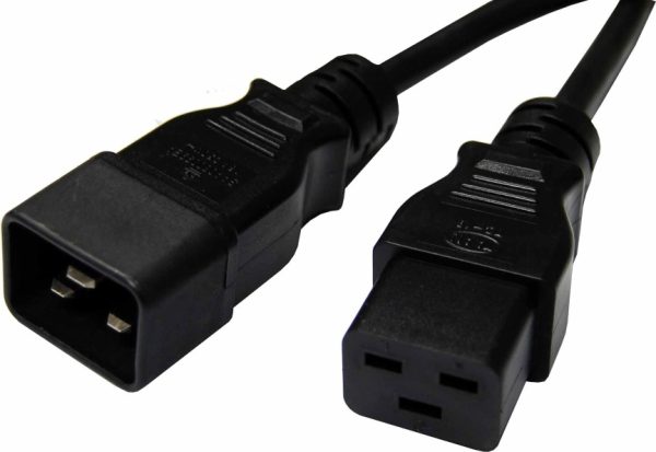 8ware-RC-3084-010-8Ware 1m Power Extension Cable Lead 15A IEC C19 to IEC C20 Male to Female for UPS PDU PC Servers Rack-mount Power Distribution Units