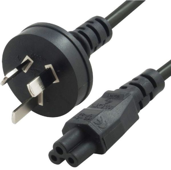 8ware-RC-3084AU-050-8ware 5m AU Power Lead Cord Cable 3-Pin AU to ICE 320-C5 Cloverleaf Plug Mickey Type Black Male to Female 240V 7.5A 3 core Notebook/Laptop AC Adapter