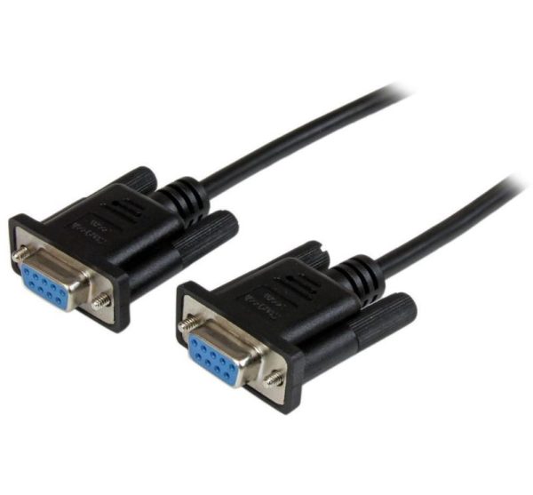 Astrotek-AT-DB9NULL-FF-3-Astrotek 3m Serial RS232 Null Modem Cable - DB9 Female to Female 9 pin Wired Crossover for Data Transfer btw 2 DTE devices Computer Terminal Printer
