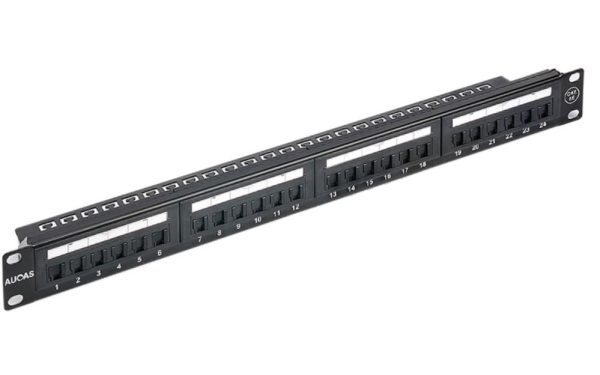 Astrotek-ATP-PPU6-24-Astrotek 24 Ports UTP Patch Panel CAT6 RJ45 for 19" 1RU Rack Mount Data Network Cabinet Server PCB Type 110/Krone 3U" Black