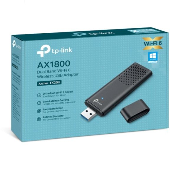 TP-LINK-Archer TX20U-TP-Link Archer TX20U AX1800 Dual Band Wi-Fi 6 Wireless USB Adapter