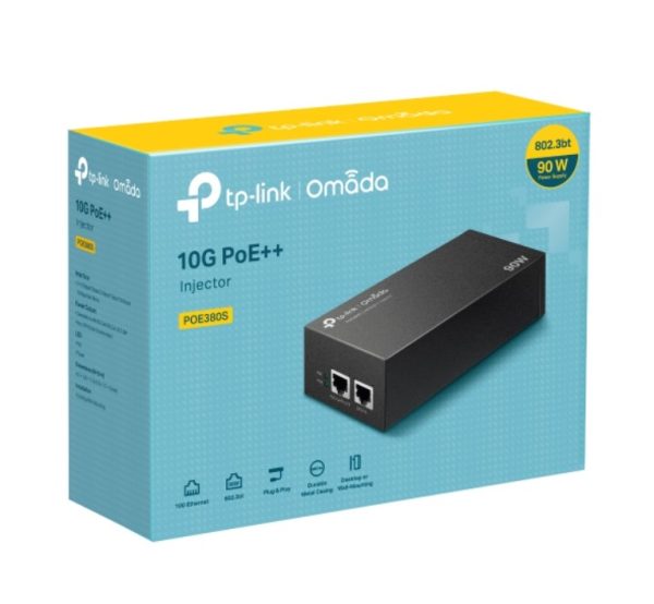 TP-LINK-POE380S-TP-Link POE380S Omada 10G PoE++ Injector PORT: 1× 10Gbps PoE Port