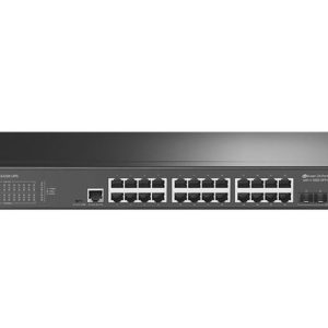 TP-LINK-SG3428X-UPS-TP-Link SG3428X-UPS JetStream 24-Port Gigabit L2+ Managed Switch with 4 10GE SFP+ Slots and UPS Power Supply