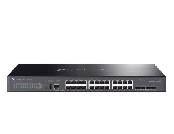 TP-LINK-SG5428X-TP-Link SG5428X Omada 24-Port Gigabit Stackable Lite L3 Managed Switch with 4× 10G Slots