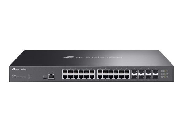TP-LINK-SX3832-TP-Link SX3832 Omada 24-Port 10GBASE-T L2+ Managed Switch with 8 10GE SFP+ Slots (SX3832)；24× 1/2.5/5/10 Gbps RJ45 ports；8× 1/10 Gbps SFP+ slots; 640