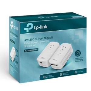 TP-LINK-TL-PA8033P KIT-TP-Link TL-PA8033P KIT AV1300 Passthrough Powerline KIT