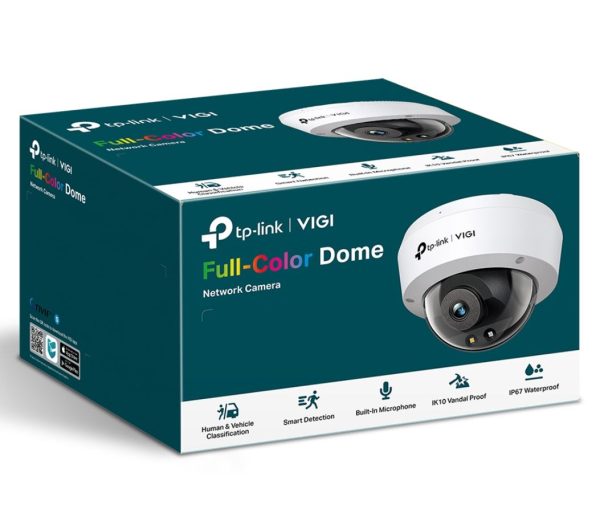 TP-LINK-VIGI C250(2.8mm)-TP-Link VIGI 5MP C250(2.8mm) Full-Color Dome Network Camera 2.8mm Lens
