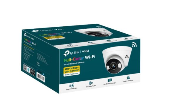 TP-LINK-VIGI C440-W(4mm)-TP-Link VIGI 4MP C440-W(4mm) Full-Colour Wi-Fi Turret Network Camera