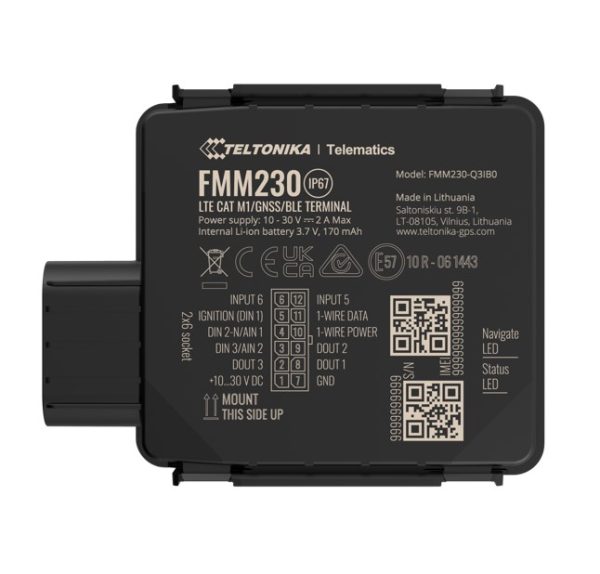 Teltonika-FMM230LN2X01-Teltonika FMM230 - Water-Resistant 4G LTE Cat M1 Tracker with Flexible Inputs Configuration