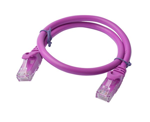 8ware-PL6A-0.5PUR-8Ware CAT6A Cable 0.5m (50cm) - Purple Color RJ45 Ethernet Network LAN UTP Patch Cord Snagless
