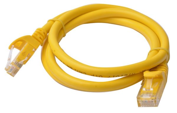 8ware-PL6A-1YEL-8Ware CAT6A Cable 1m - Yellow Color RJ45 Ethernet Network LAN UTP Patch Cord Snagless