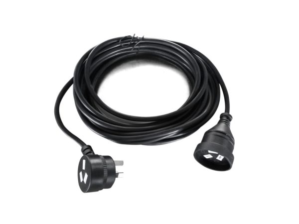 8ware-RC-3088AU-020-8Ware AU Power Cable Extension  3-Pin Male to Female 2m 3-Pin AU Piggy Back Black