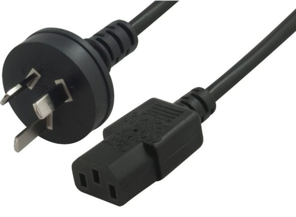 Astrotek-AT-IEC-2M-Astrotek AU Power Cable 2m - Male Wall 240v PC to Power Socket 3pin to IEC 320-C13 for Notebook/AC Adapter Black AU Certified