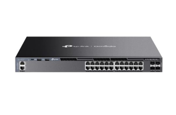 TP-LINK-SG6428X-TP-Link SG6428X Omada 24-Port Gigabit Stackable L3 Managed Switch with 4 10GE SFP+ Slots
